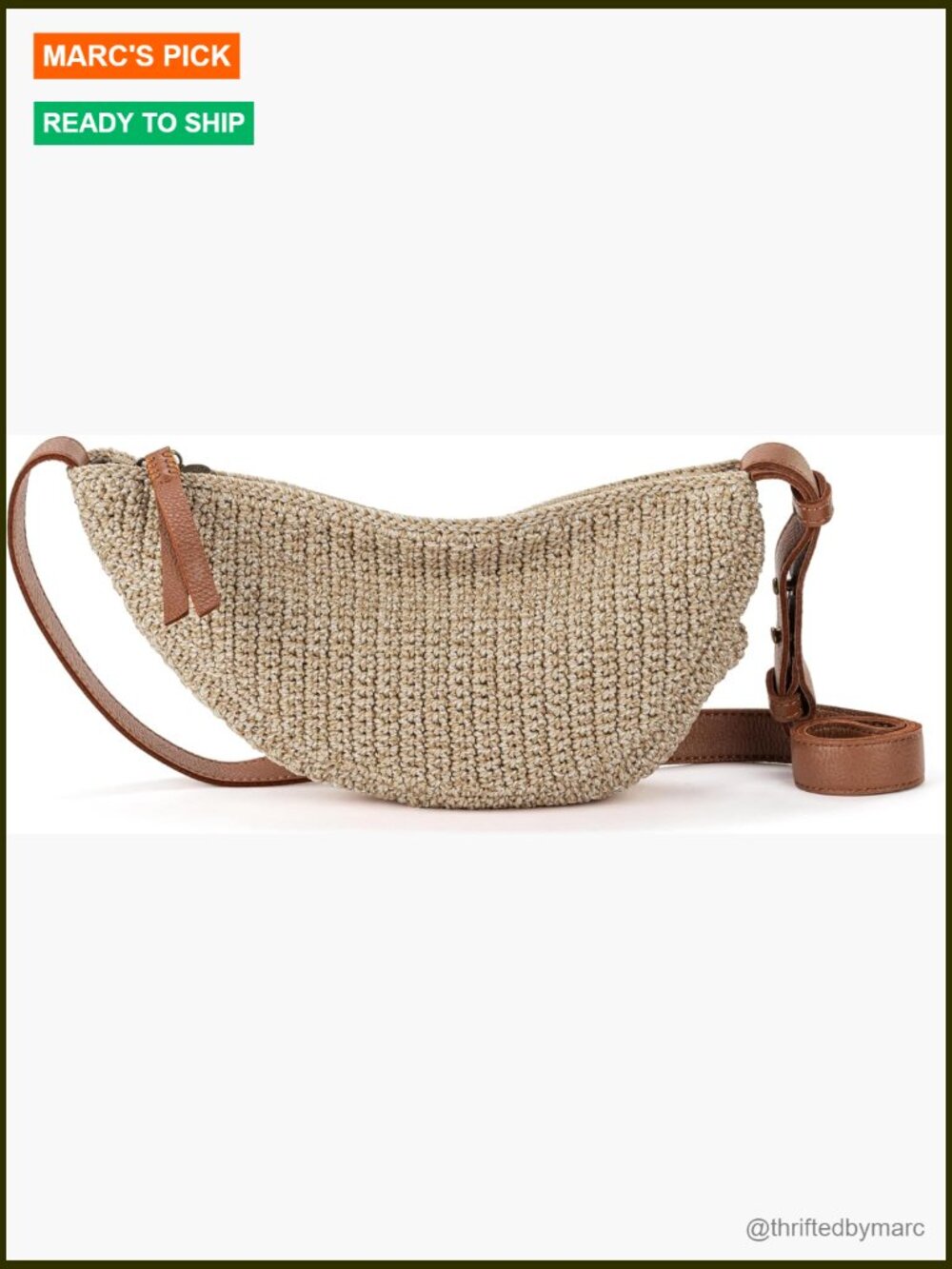 Small Crossbody Sling Bag With Adjustable Strap, Zipper Closure, Vegan Lining